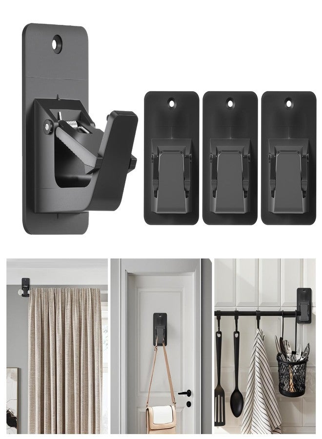 ANABIUP 4Pcs Universal Curtain Rod Holders, Nail Free Hooks, Self Adhesive Curtain Rod Brackets Up to 30 LB, , for Bathroom, Bedroom, Livingroom, Kitchen - Image 1